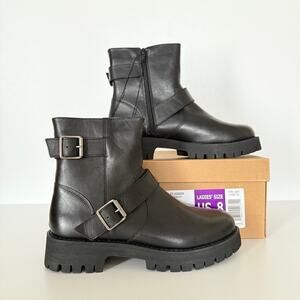 NIB • Steve Madden Womens Crusader Leather Lug Boots Size: 8